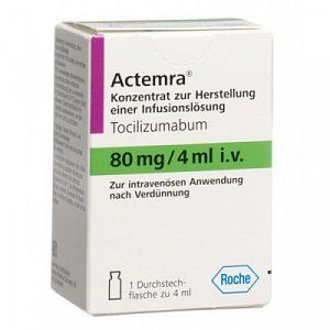 Актемра концентрат для приготовления раствора для инфузий 20 мг/мл 80 мг флакон 4 мл