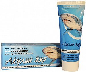 Акулий жир Крем-бальзам с муравьиной кислотой и сабельником, согревающий 75 мл