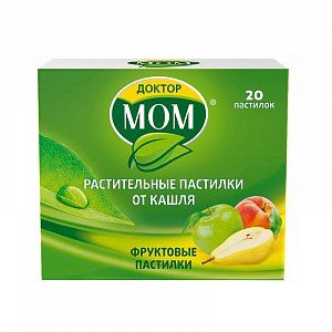 Доктор Мом растительные пастилки от кашля 20 шт. фруктовые
