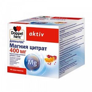Доппельгерц актив Магния цитрат 400 мг порошок 6 г пакет-саше 40 шт . (БАД)