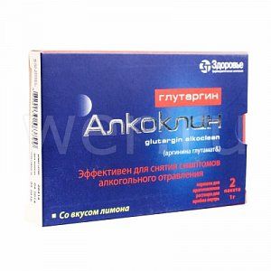 Глутаргин Алкоклин порошок пакетики 1 г/3 г 2 шт.