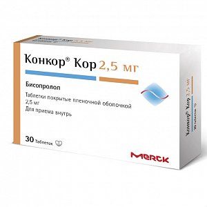 Конкор Кор таблетки покрытые пленочной оболочкой 2,5 мг 30 шт.