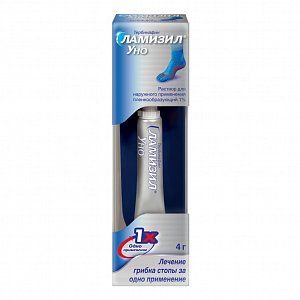 Ламизил Уно раствор для наружного применения пленкообразующий 1% 4 г