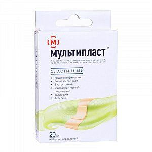 Лейкопластырь бактерицидный набор эластичный 20 шт. Мультипласт