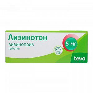 Лизинотон таблетки 5 мг 28 шт.