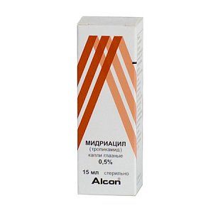 Мидриацил капли глазные 0,5% флакон-капельница 15 мл
