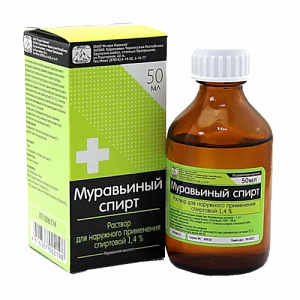 Муравьиный спирт раствор для наружного применения спиртовой 1,4% флакон 50 мл